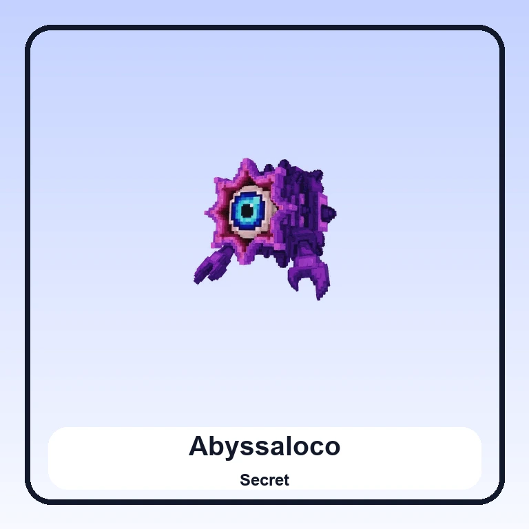 带一个蓝眼和两只钳子的紫色Abyssaloco贝壳