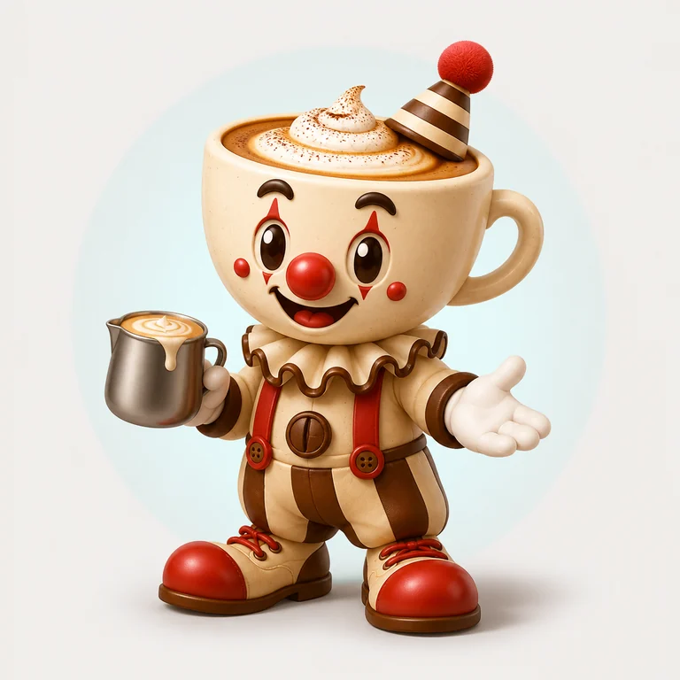 Cappuccino Clownino brainrot reference image