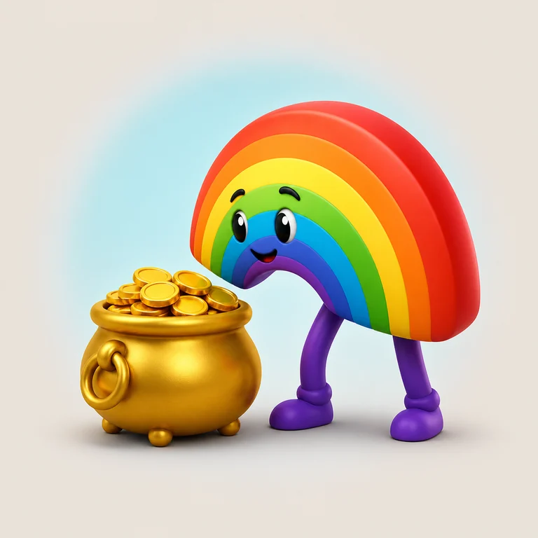 Rainbow and Gold brainrot reference image