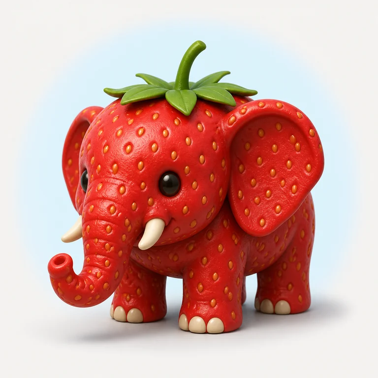 Strawberry Elephant brainrot reference image