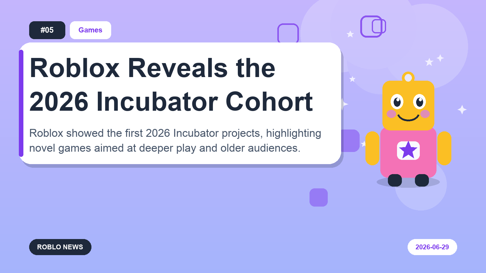 Roblox Reveals the 2026 Incubator Cohort
