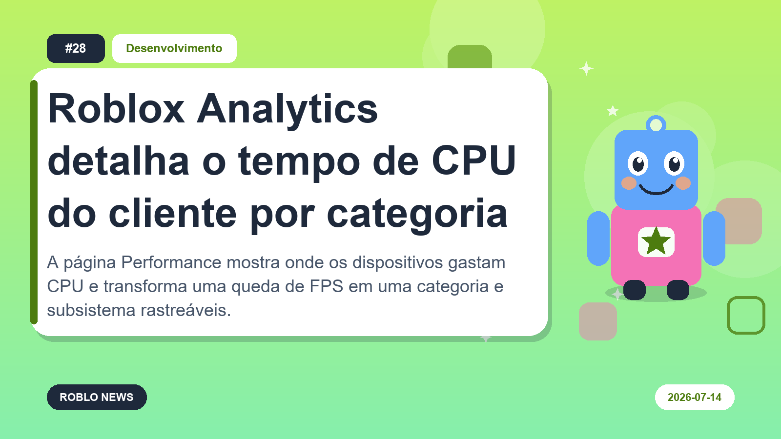 Roblox Analytics detalha o tempo de CPU do cliente por categoria