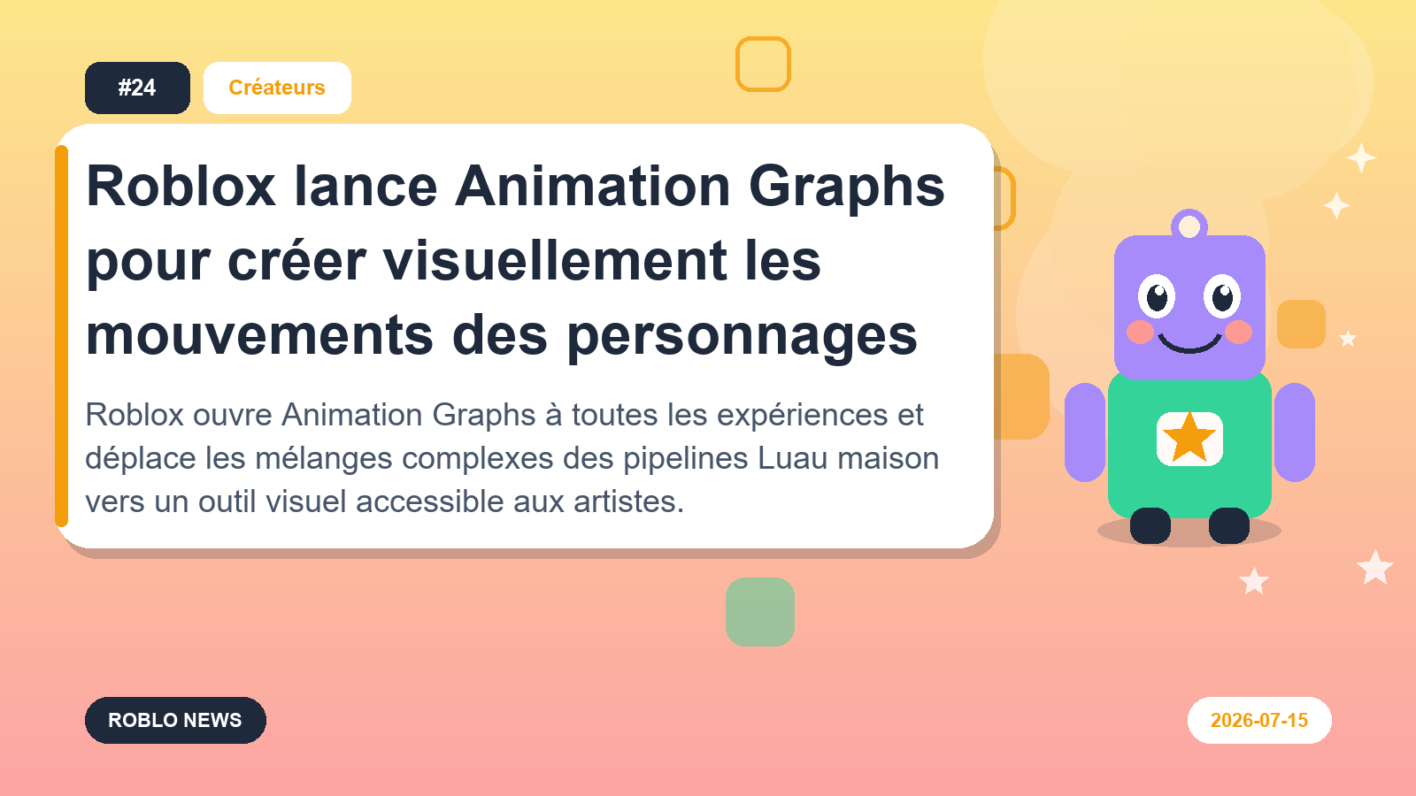 Roblox lance Animation Graphs pour créer visuellement les mouvements des personnages