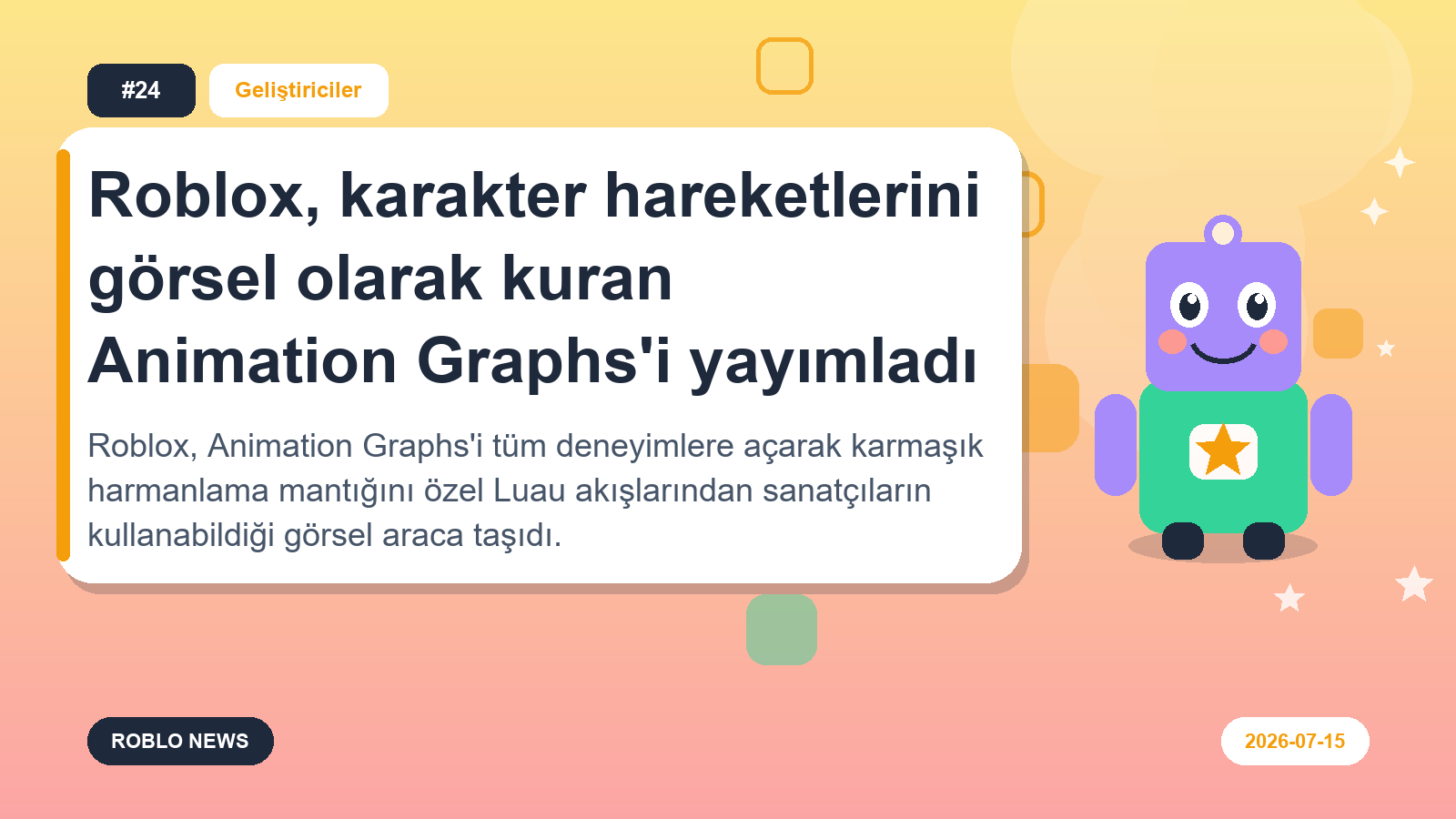 Roblox, karakter hareketlerini görsel olarak kuran Animation Graphs'i yayımladı