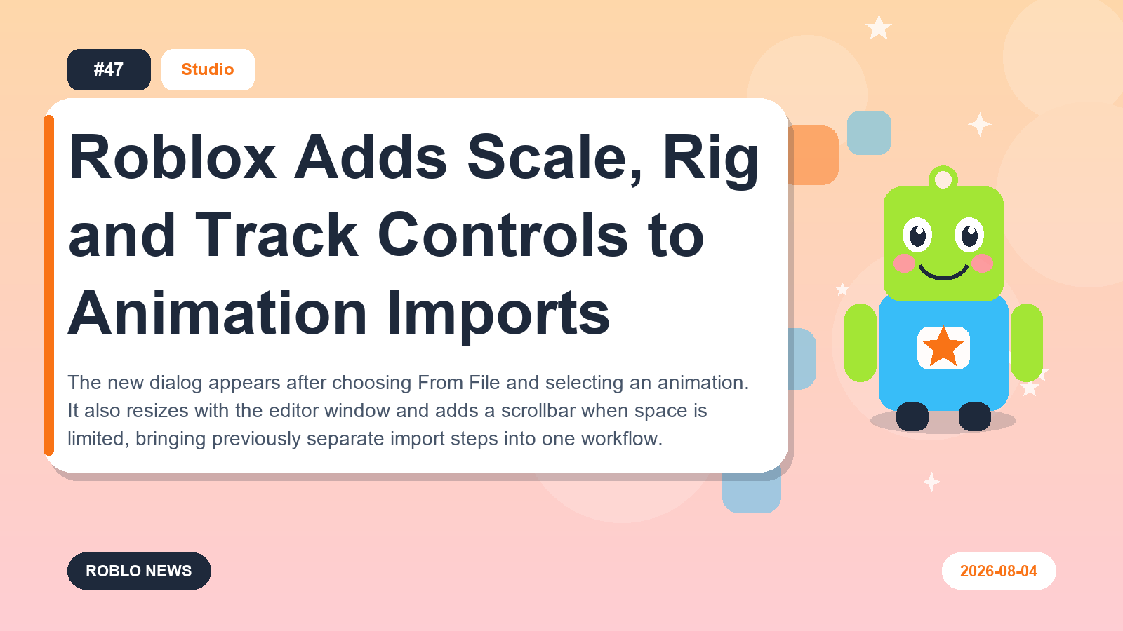 Roblox Adds Scale, Rig and Track Controls to Animation Imports