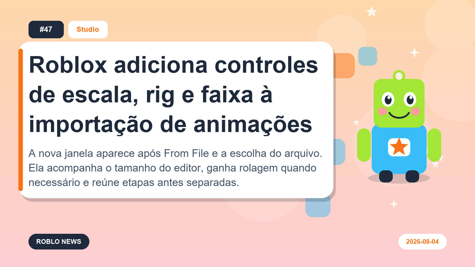 Roblox adiciona controles de escala, rig e faixa à importação de animações