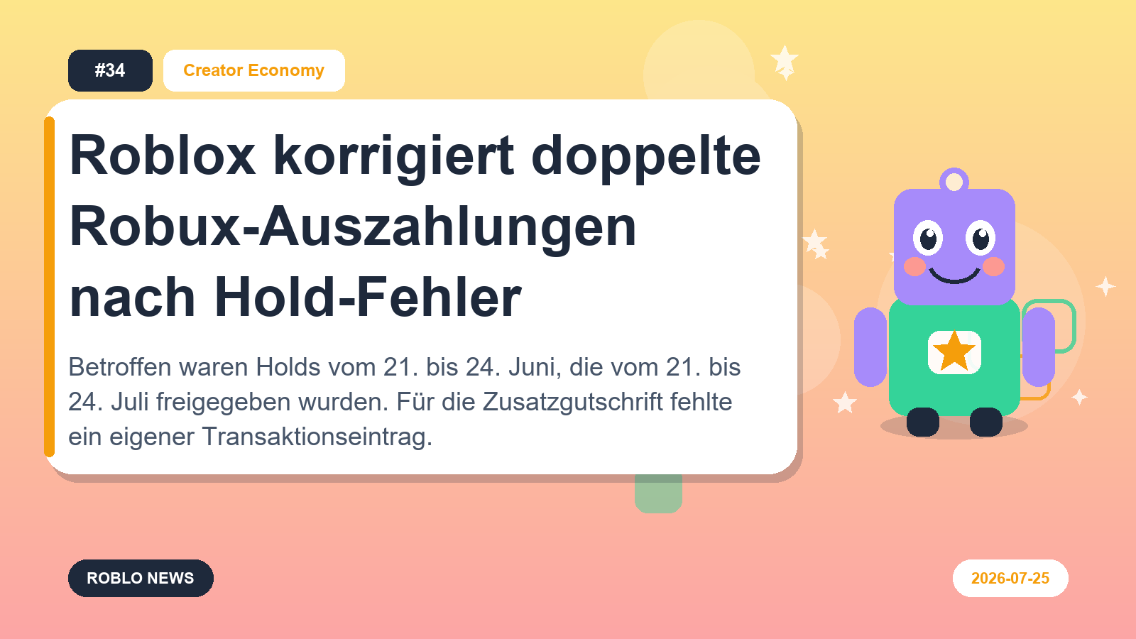 Roblox korrigiert doppelte Robux-Auszahlungen nach Hold-Fehler