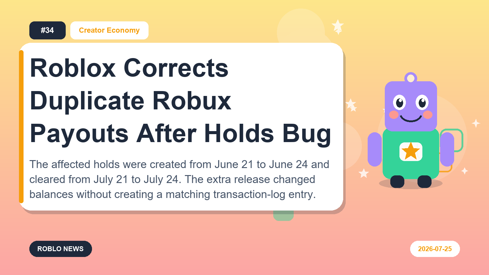Roblox Corrects Duplicate Robux Payouts After Holds Bug