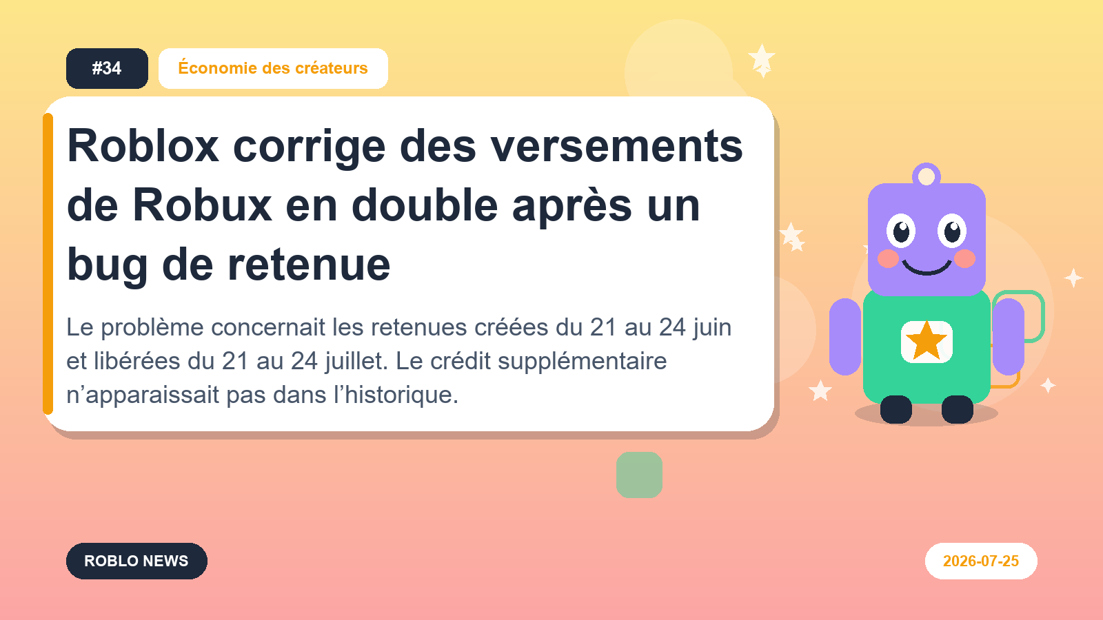 Roblox corrige des versements de Robux en double après un bug de retenue