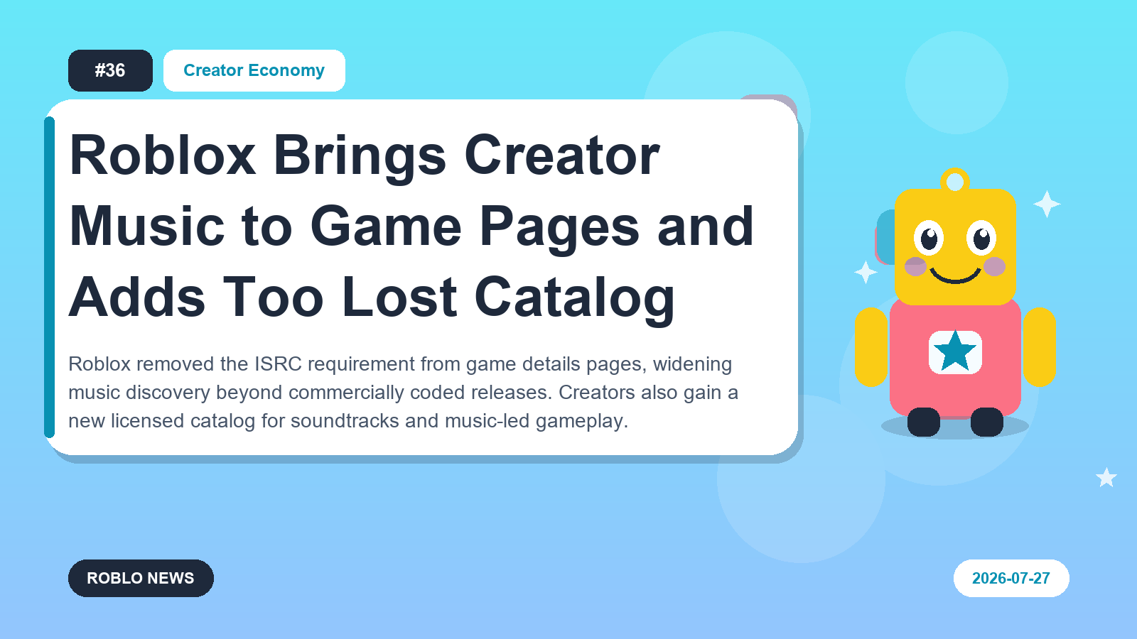 Roblox Brings Creator Music to Game Pages and Adds Too Lost Catalog