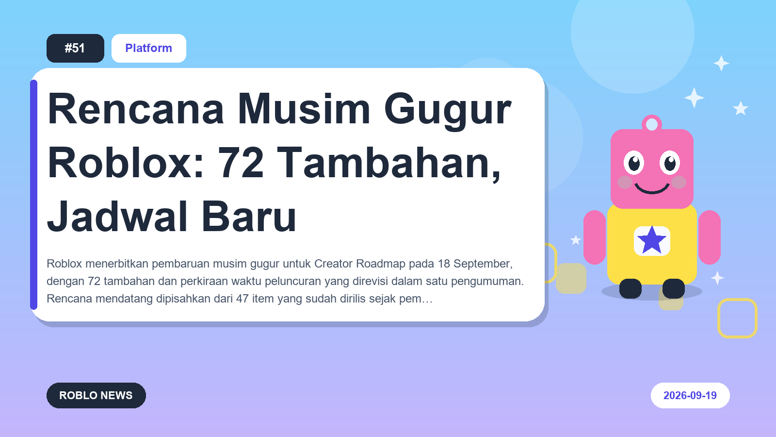 Rencana Musim Gugur Roblox: 72 Tambahan, Jadwal Baru