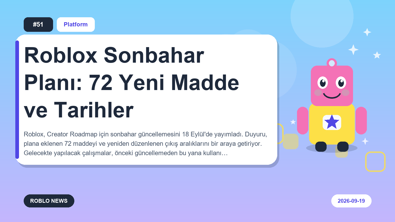 Roblox Sonbahar Planı: 72 Yeni Madde ve Tarihler