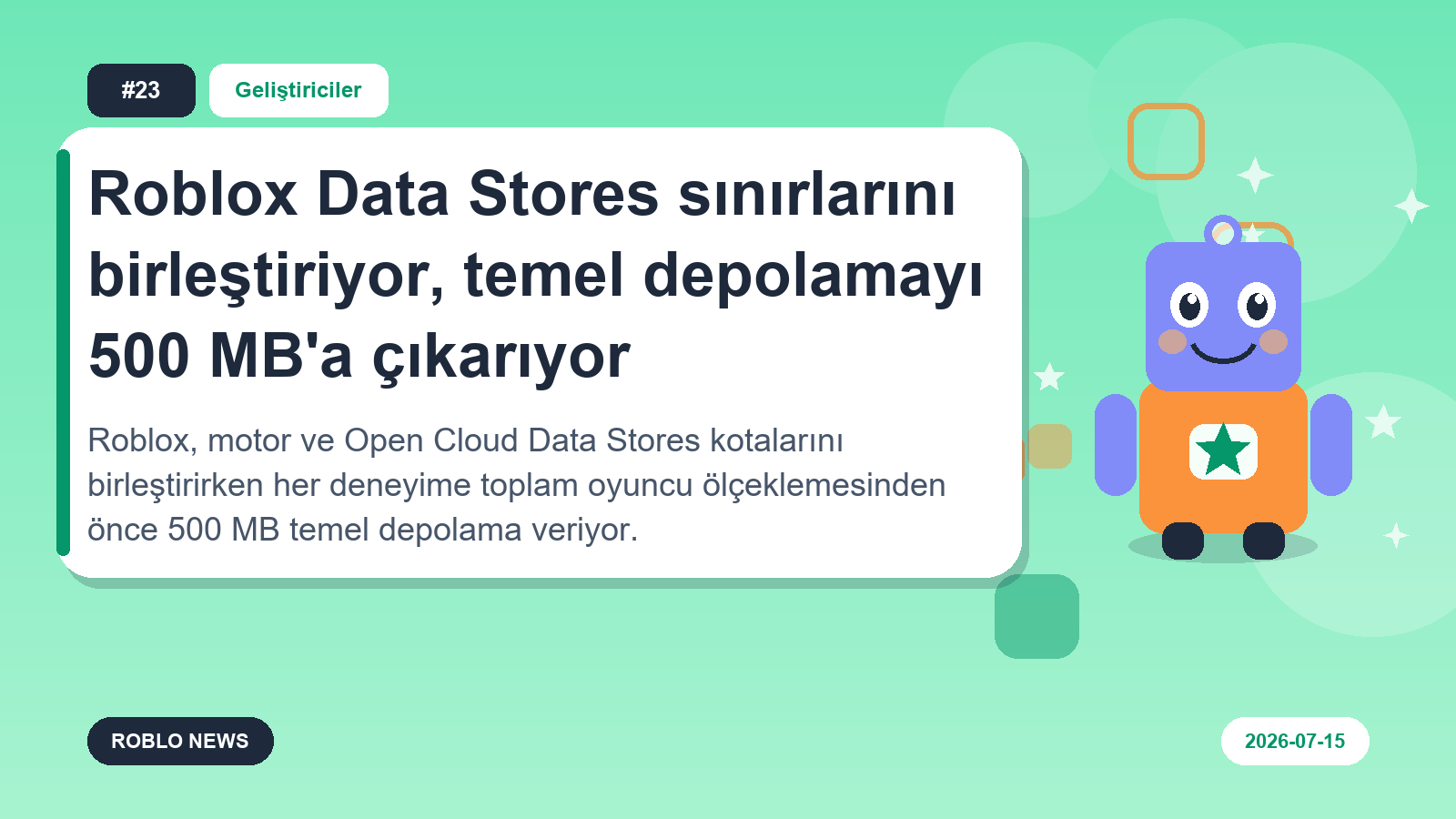 Roblox Data Stores sınırlarını birleştiriyor, temel depolamayı 500 MB'a çıkarıyor