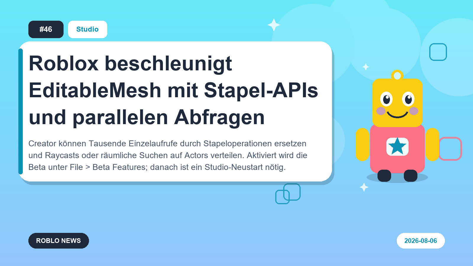 Roblox beschleunigt EditableMesh mit Stapel-APIs und parallelen Abfragen