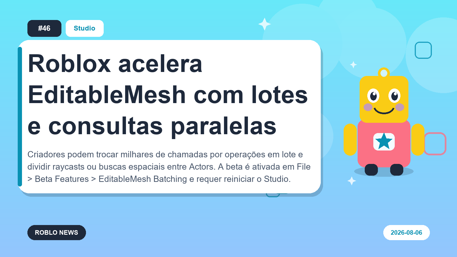 Roblox acelera EditableMesh com lotes e consultas paralelas