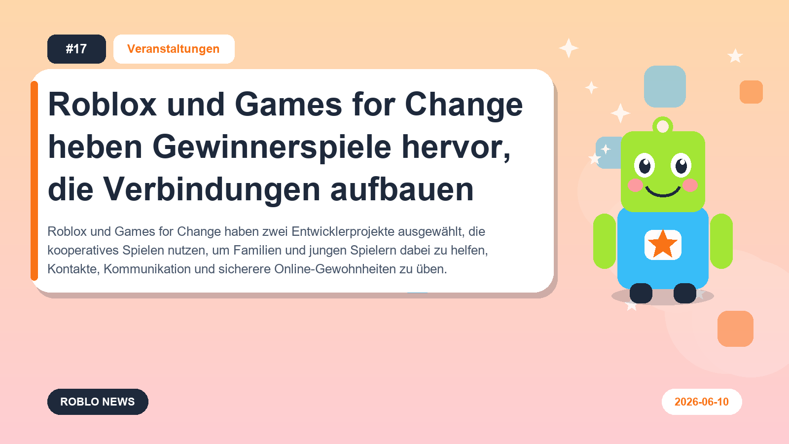 Roblox und Games for Change heben Gewinnerspiele hervor, die Verbindungen aufbauen