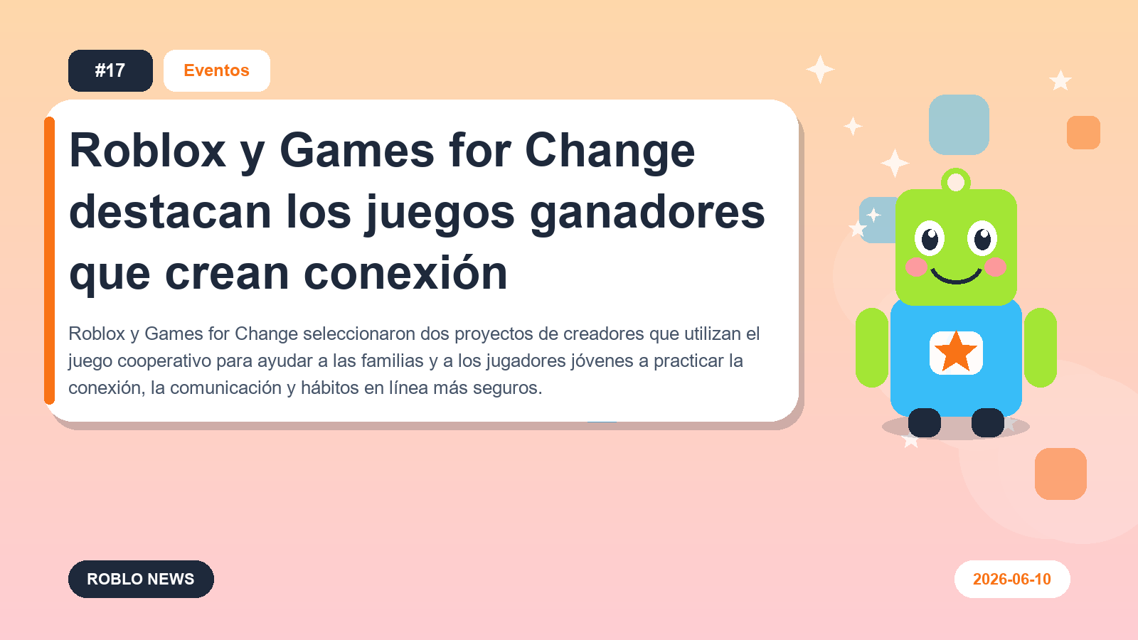 Roblox y Games for Change destacan los juegos ganadores que crean conexión