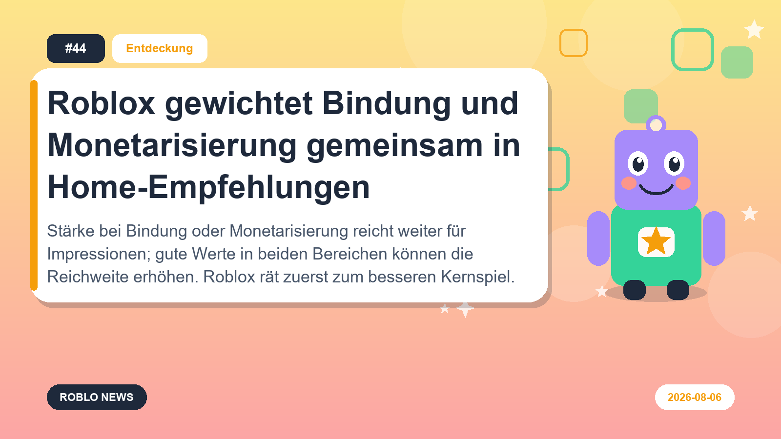 Roblox gewichtet Bindung und Monetarisierung gemeinsam in Home-Empfehlungen