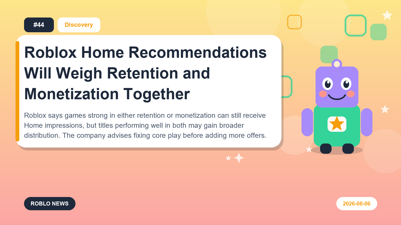 Roblox Home Recommendations Will Weigh Retention and Monetization Together