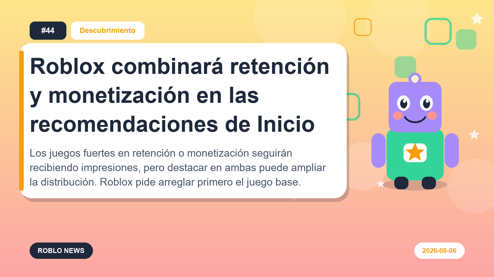 Roblox combinará retención y monetización en las recomendaciones de Inicio