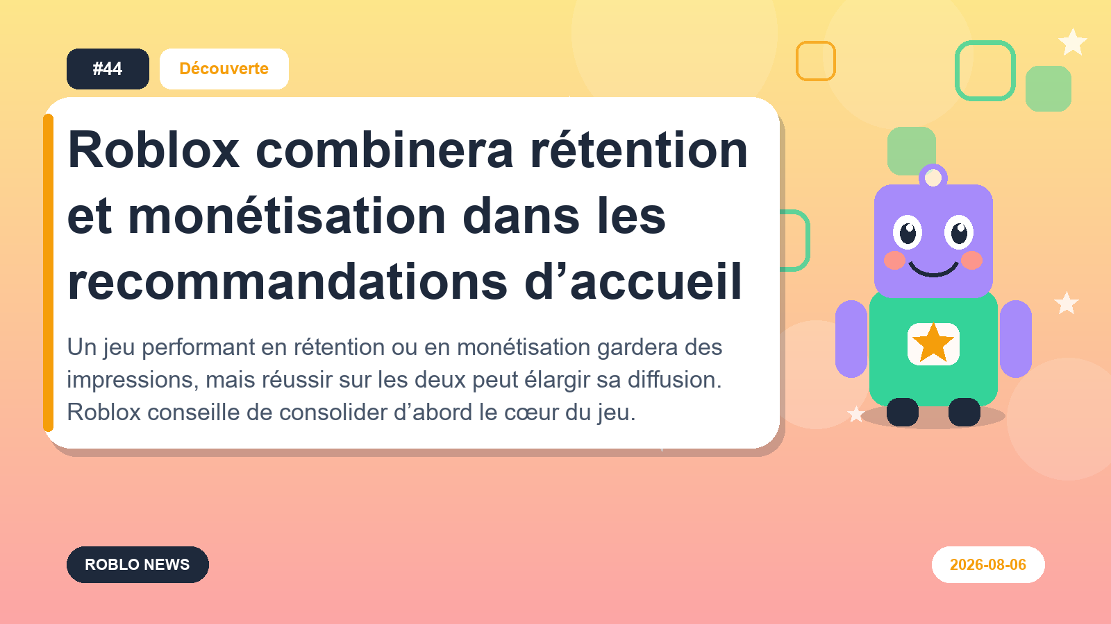 Roblox combinera rétention et monétisation dans les recommandations d’accueil