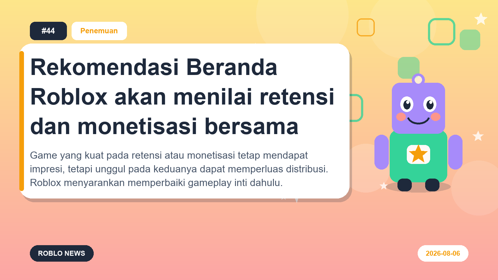Rekomendasi Beranda Roblox akan menilai retensi dan monetisasi bersama
