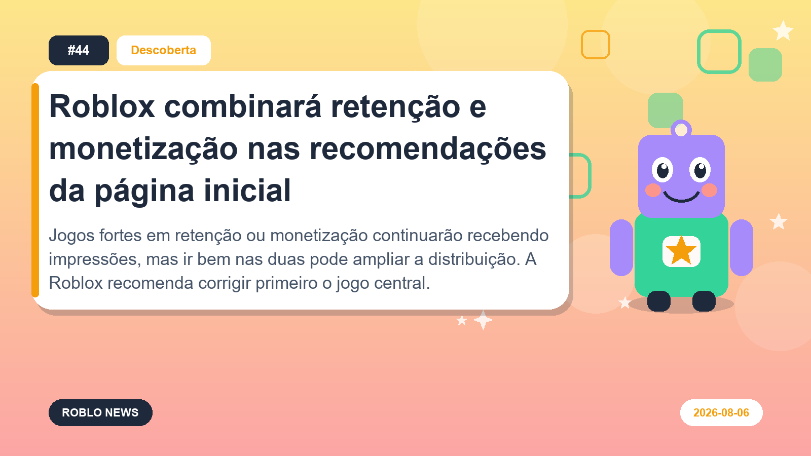 Roblox combinará retenção e monetização nas recomendações da página inicial