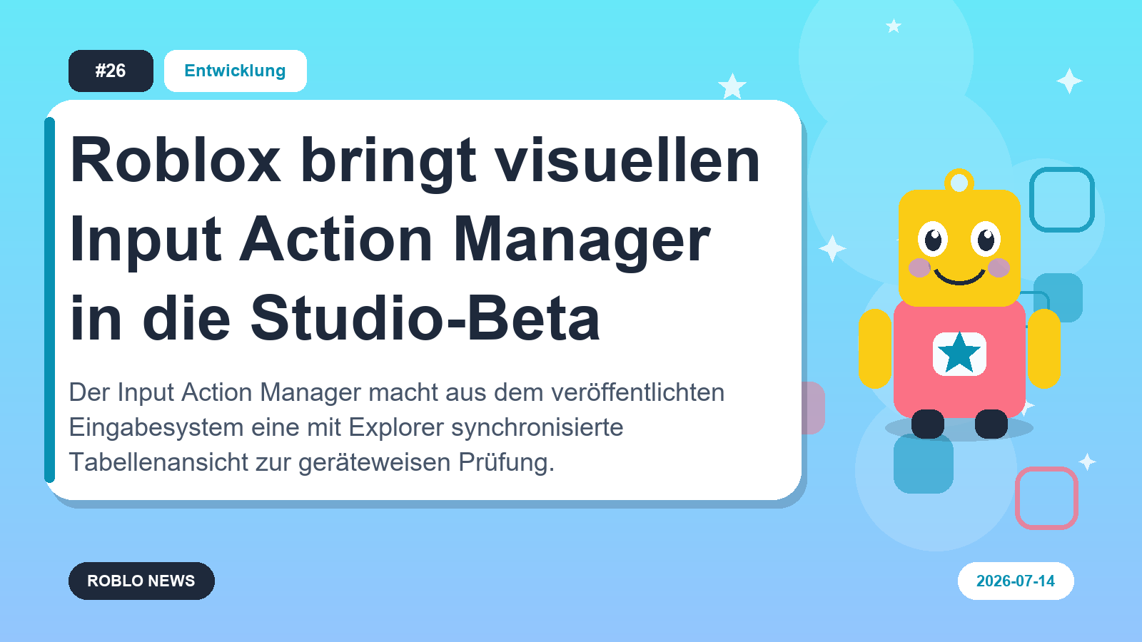 Roblox bringt visuellen Input Action Manager in die Studio-Beta