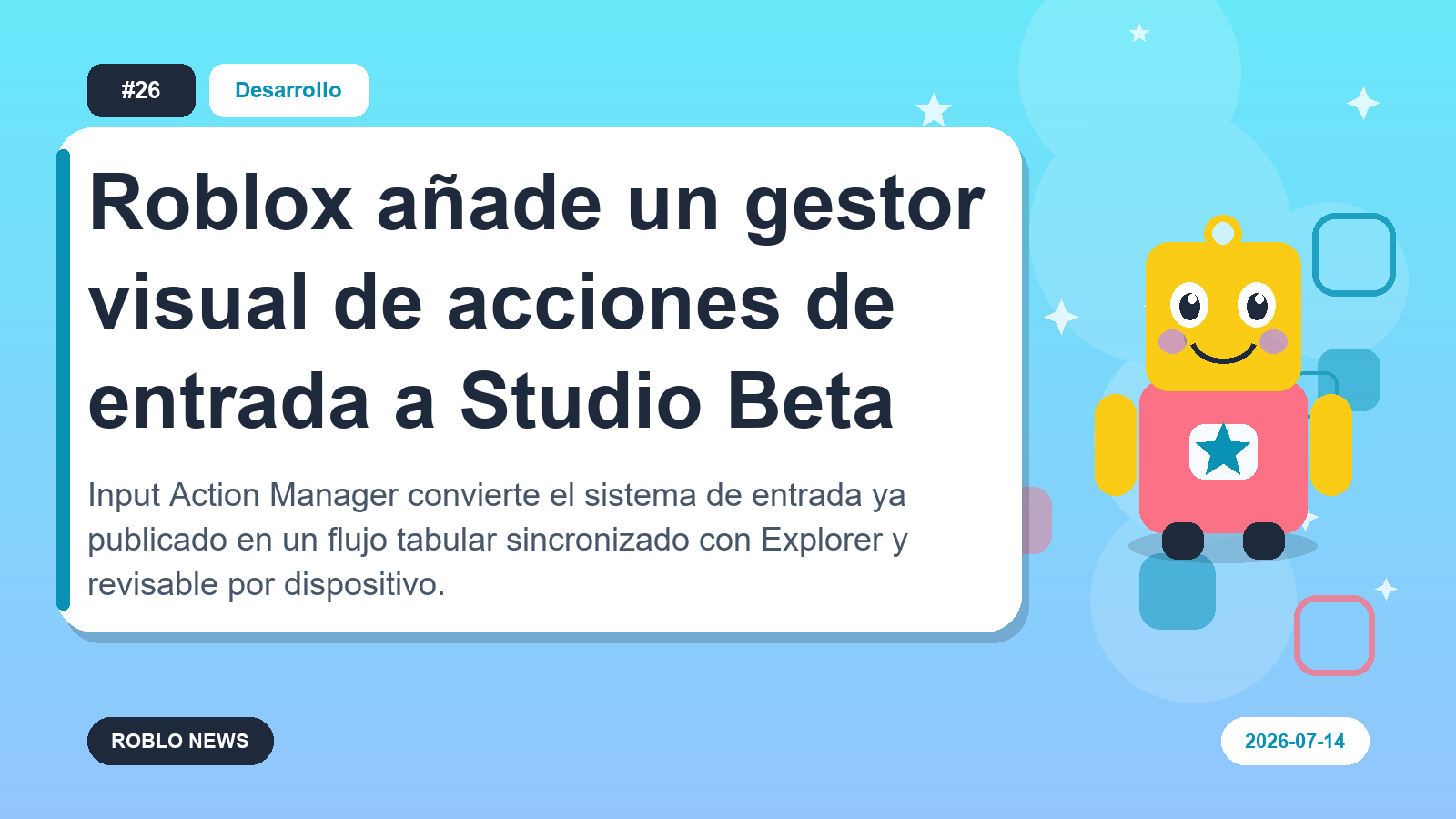 Roblox añade un gestor visual de acciones de entrada a Studio Beta