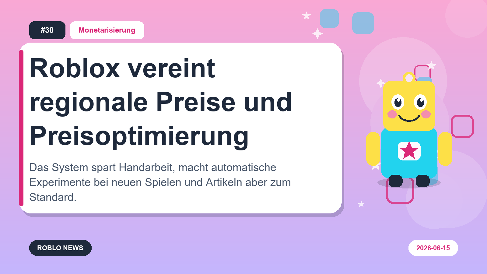 Roblox vereint regionale Preise und Preisoptimierung