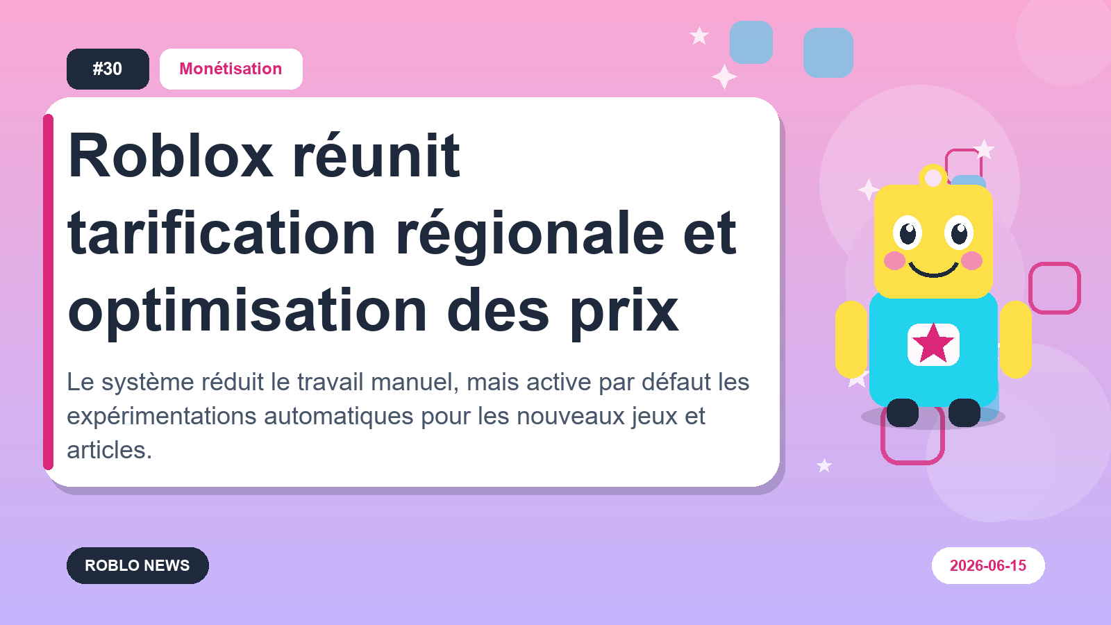 Roblox réunit tarification régionale et optimisation des prix