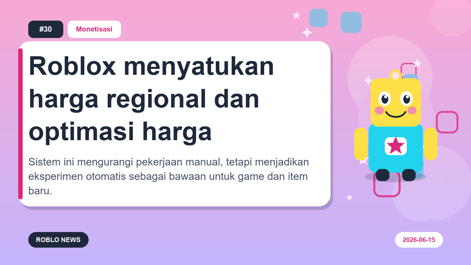 Roblox menyatukan harga regional dan optimasi harga