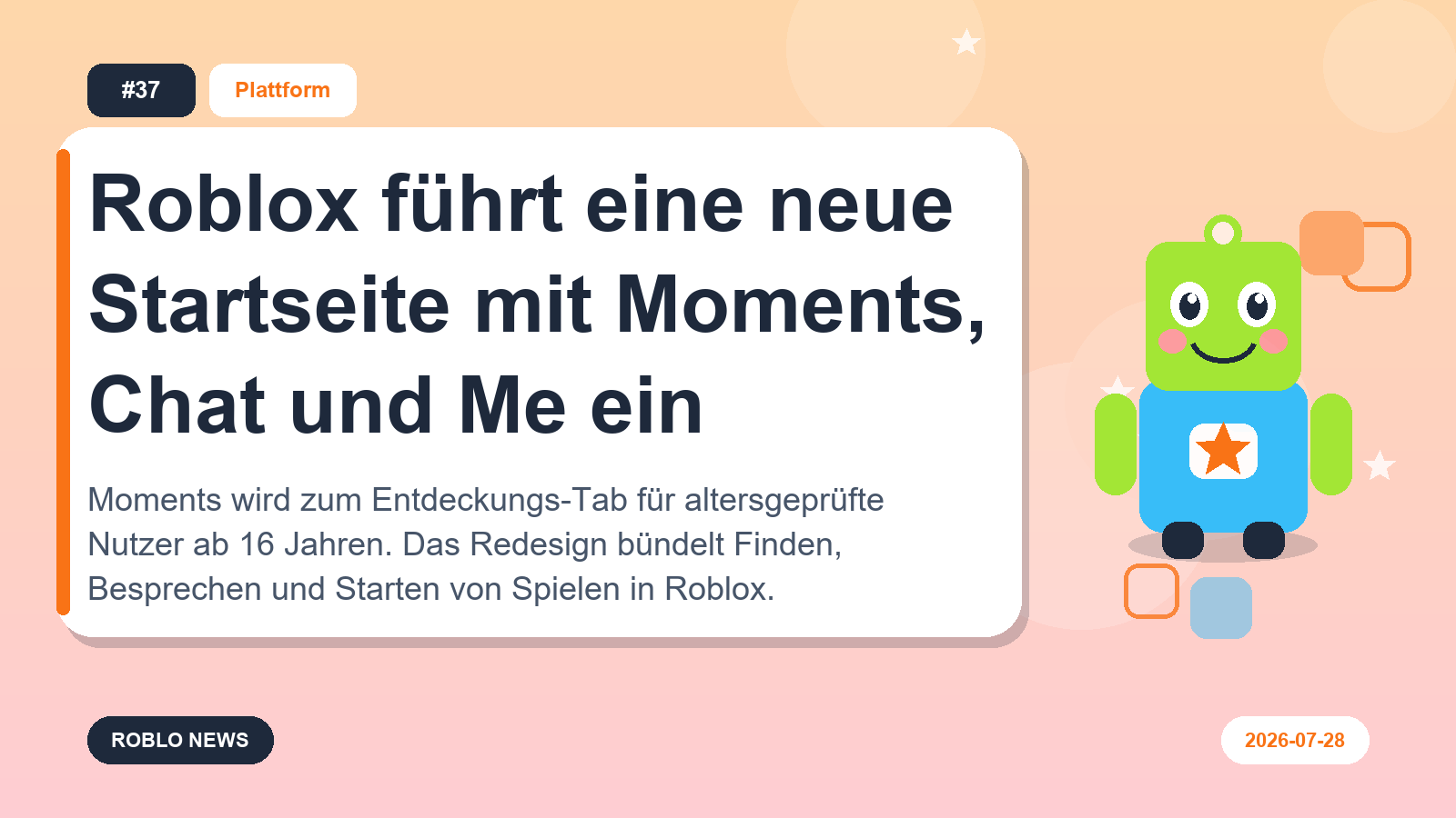 Roblox führt eine neue Startseite mit Moments, Chat und Me ein