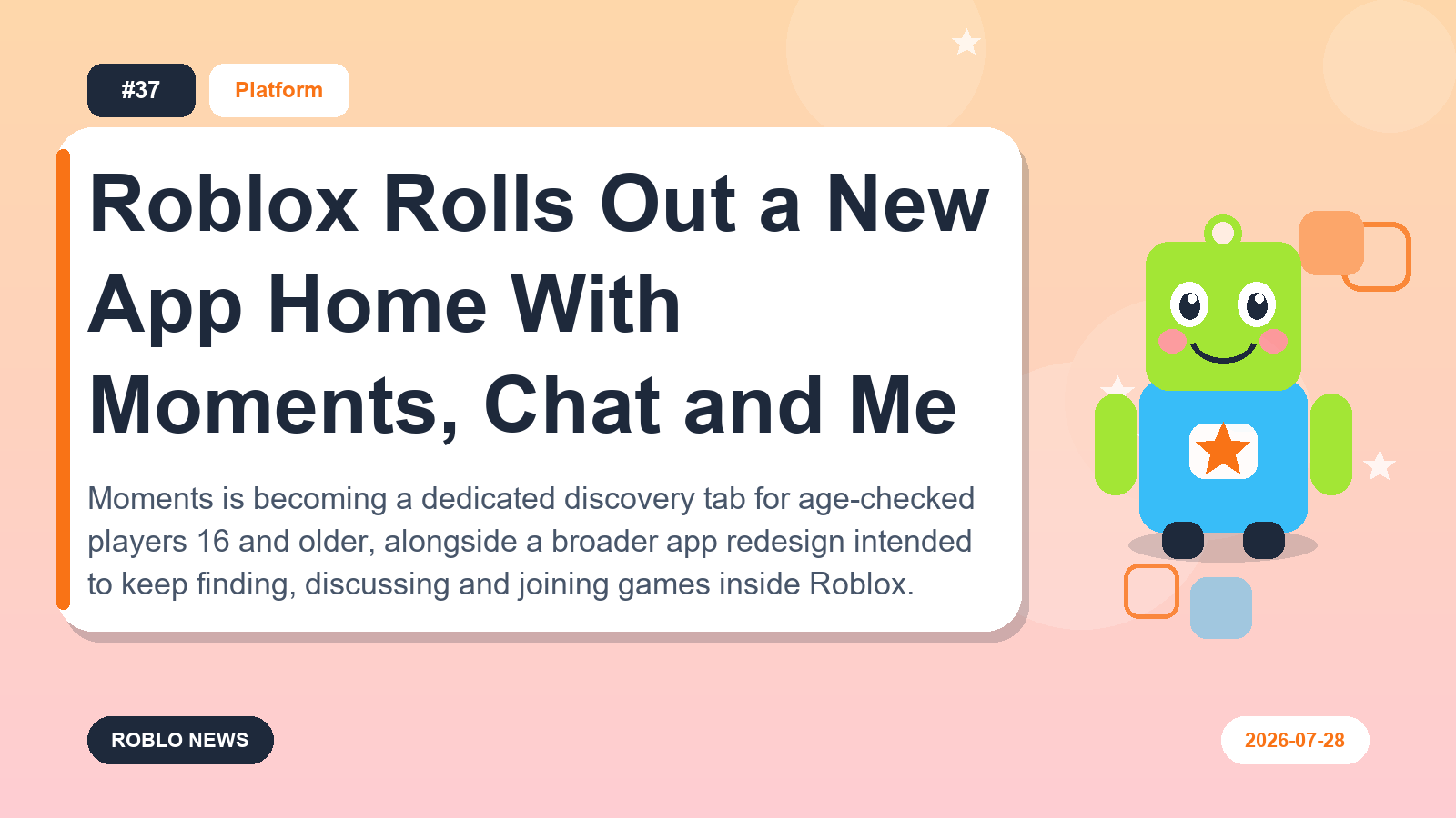 Roblox Rolls Out a New App Home With Moments, Chat and Me