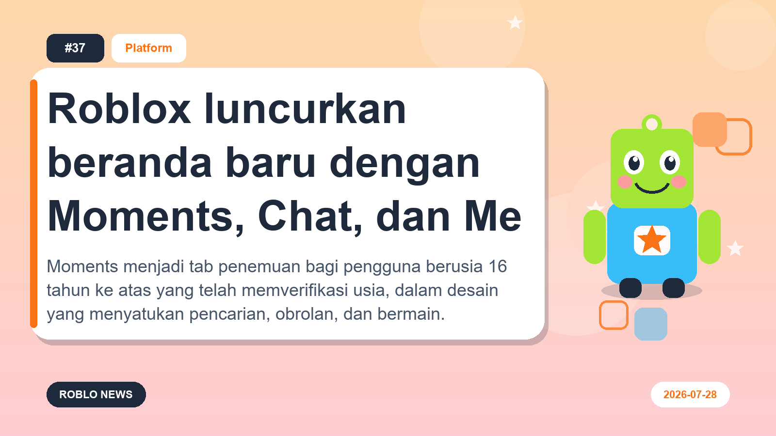 Roblox luncurkan beranda baru dengan Moments, Chat, dan Me