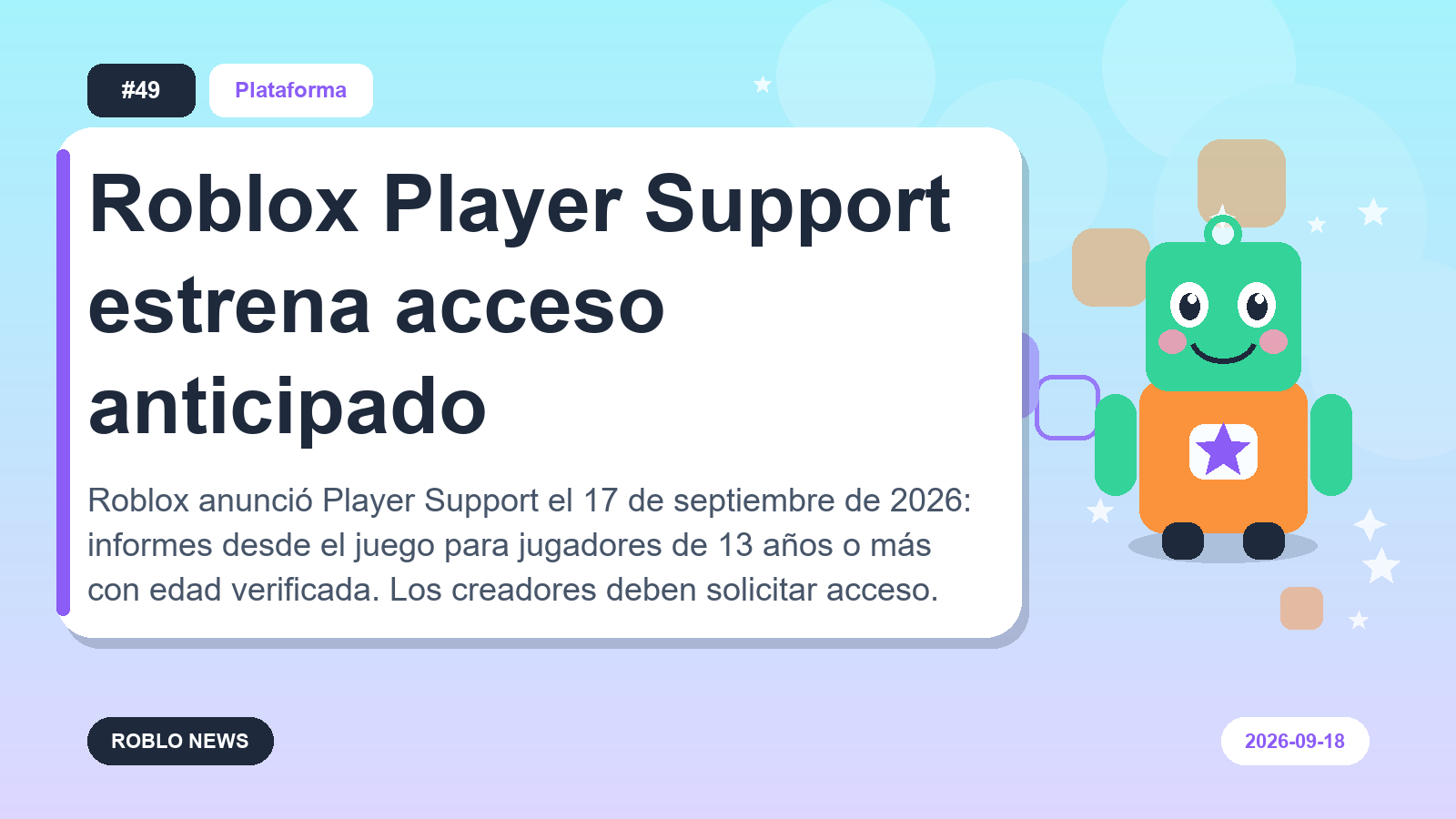 Roblox Player Support estrena acceso anticipado