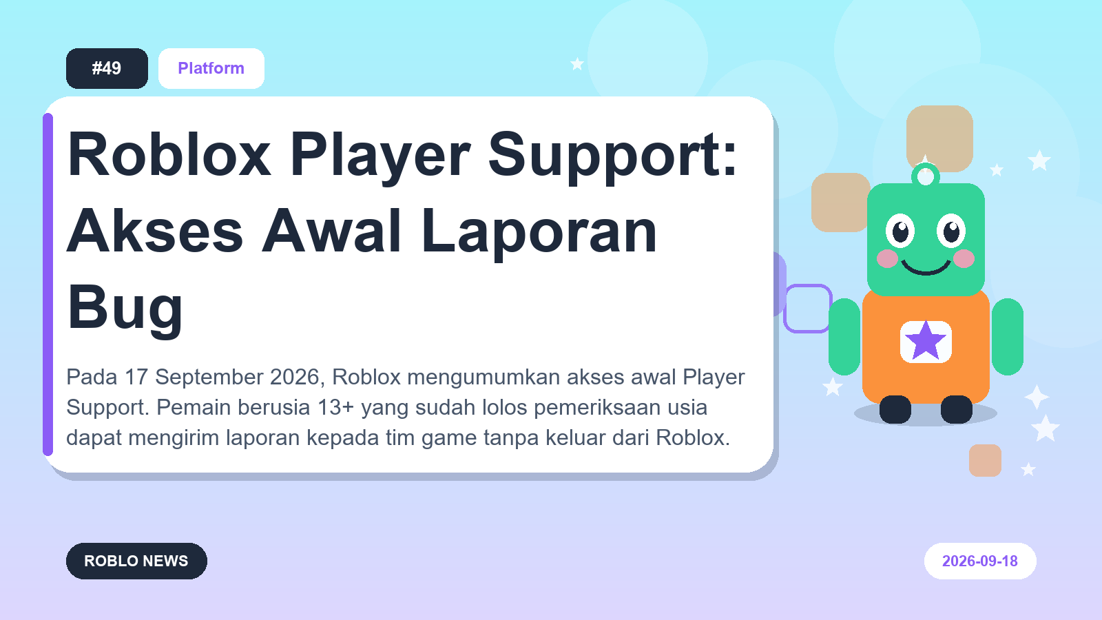 Roblox Player Support: Akses Awal Laporan Bug