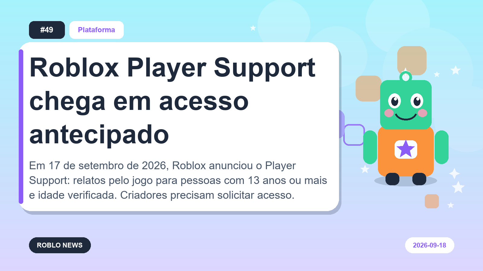 Roblox Player Support chega em acesso antecipado