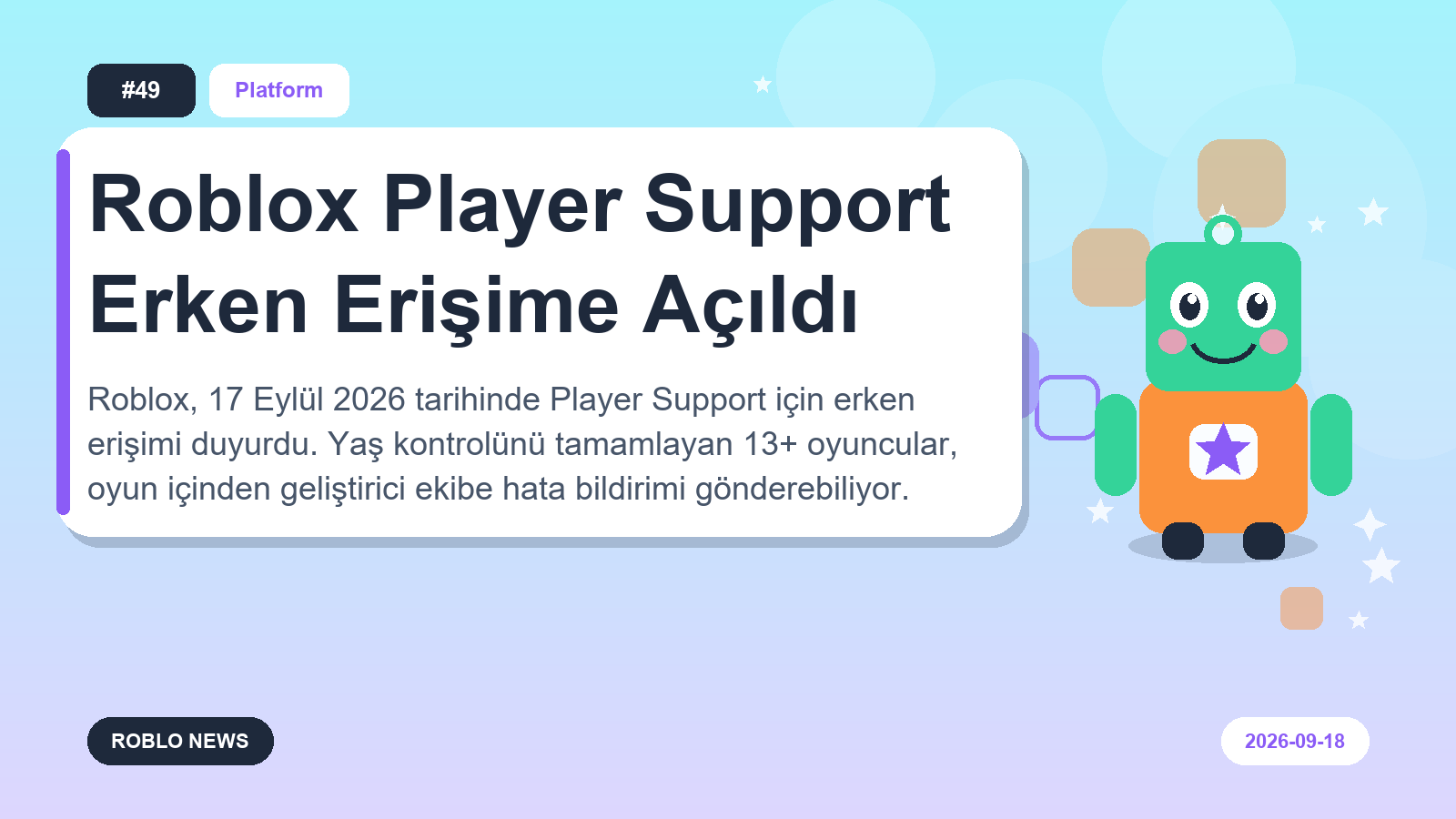 Roblox Player Support Erken Erişime Açıldı