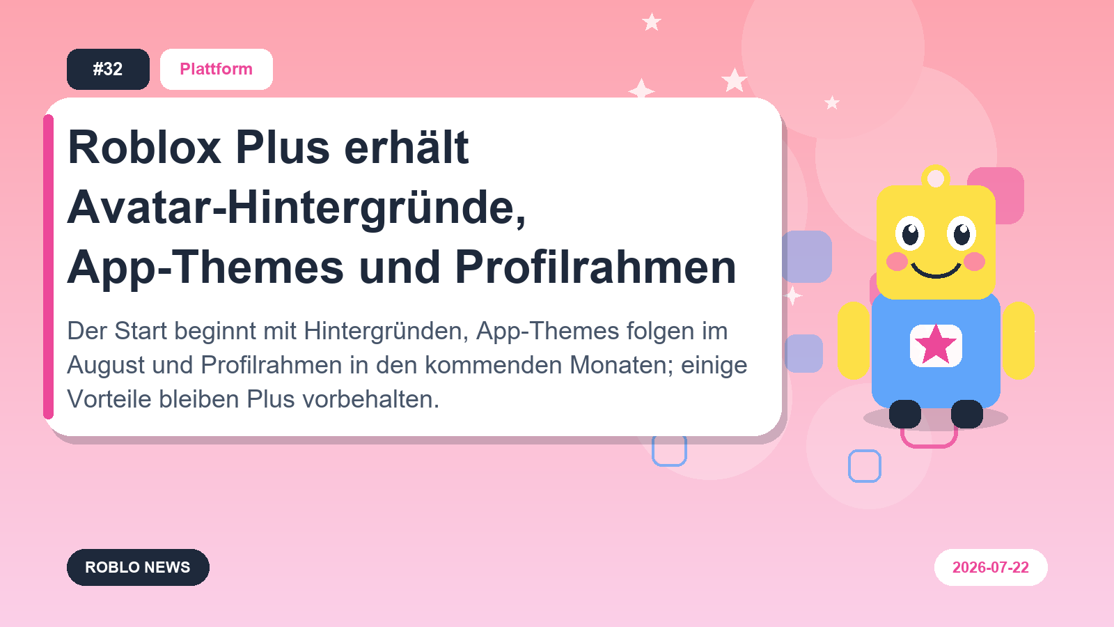 Roblox Plus erhält Avatar-Hintergründe, App-Themes und Profilrahmen