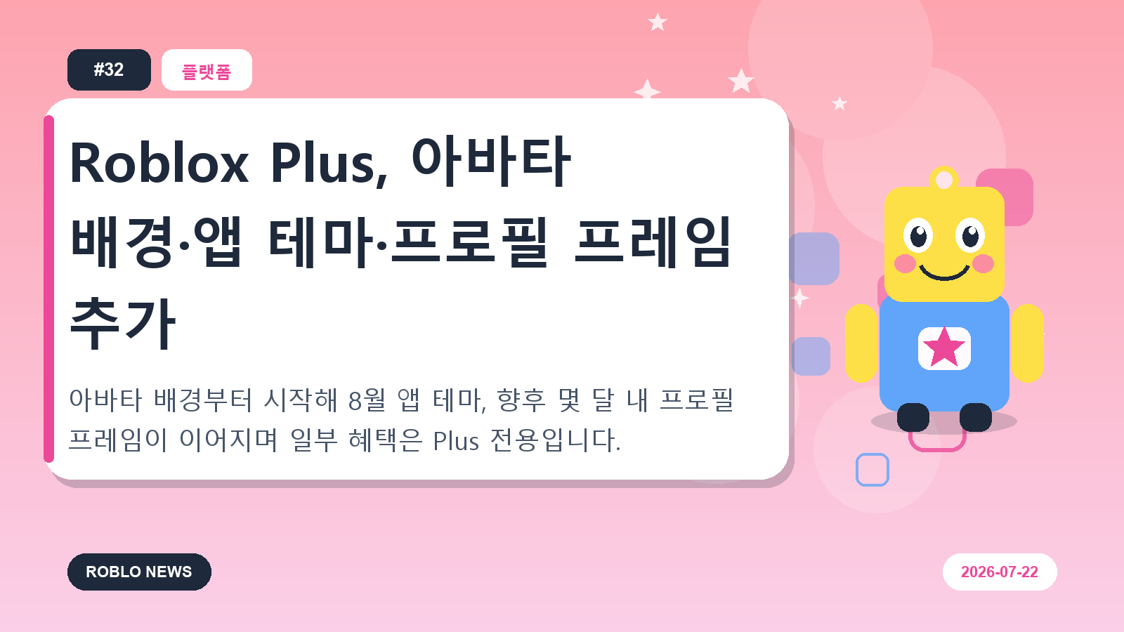 Roblox Plus, 아바타 배경·앱 테마·프로필 프레임 추가