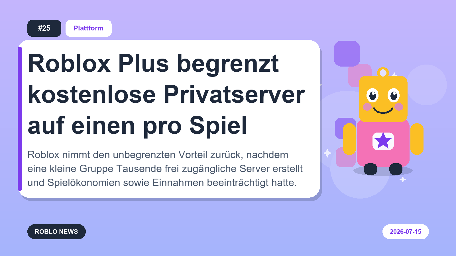 Roblox Plus begrenzt kostenlose Privatserver auf einen pro Spiel