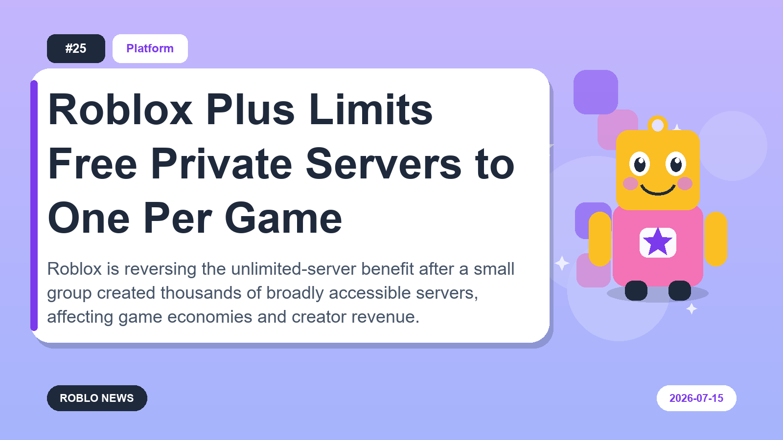 Roblox Plus Limits Free Private Servers to One Per Game