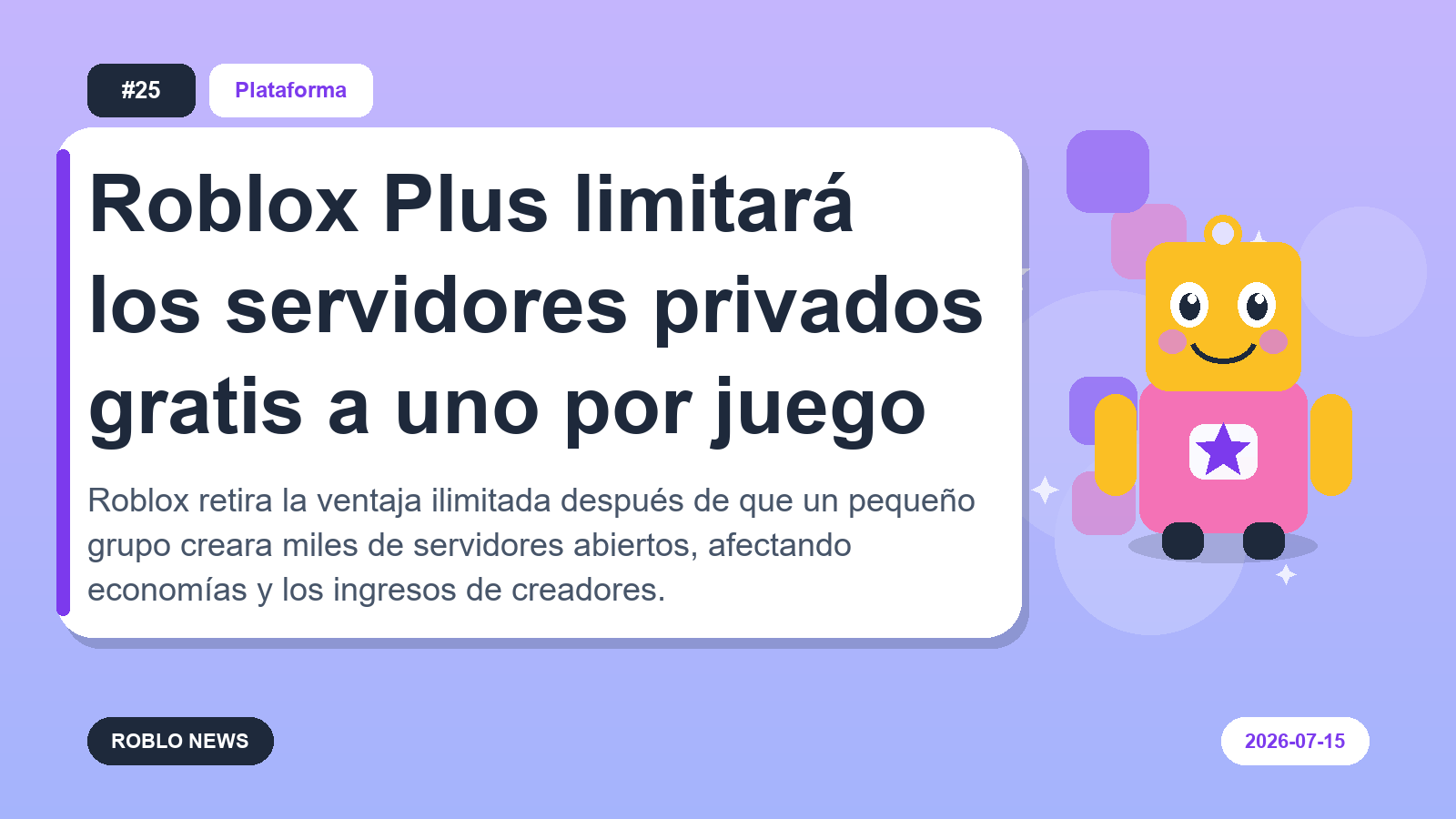 Roblox Plus limitará los servidores privados gratis a uno por juego