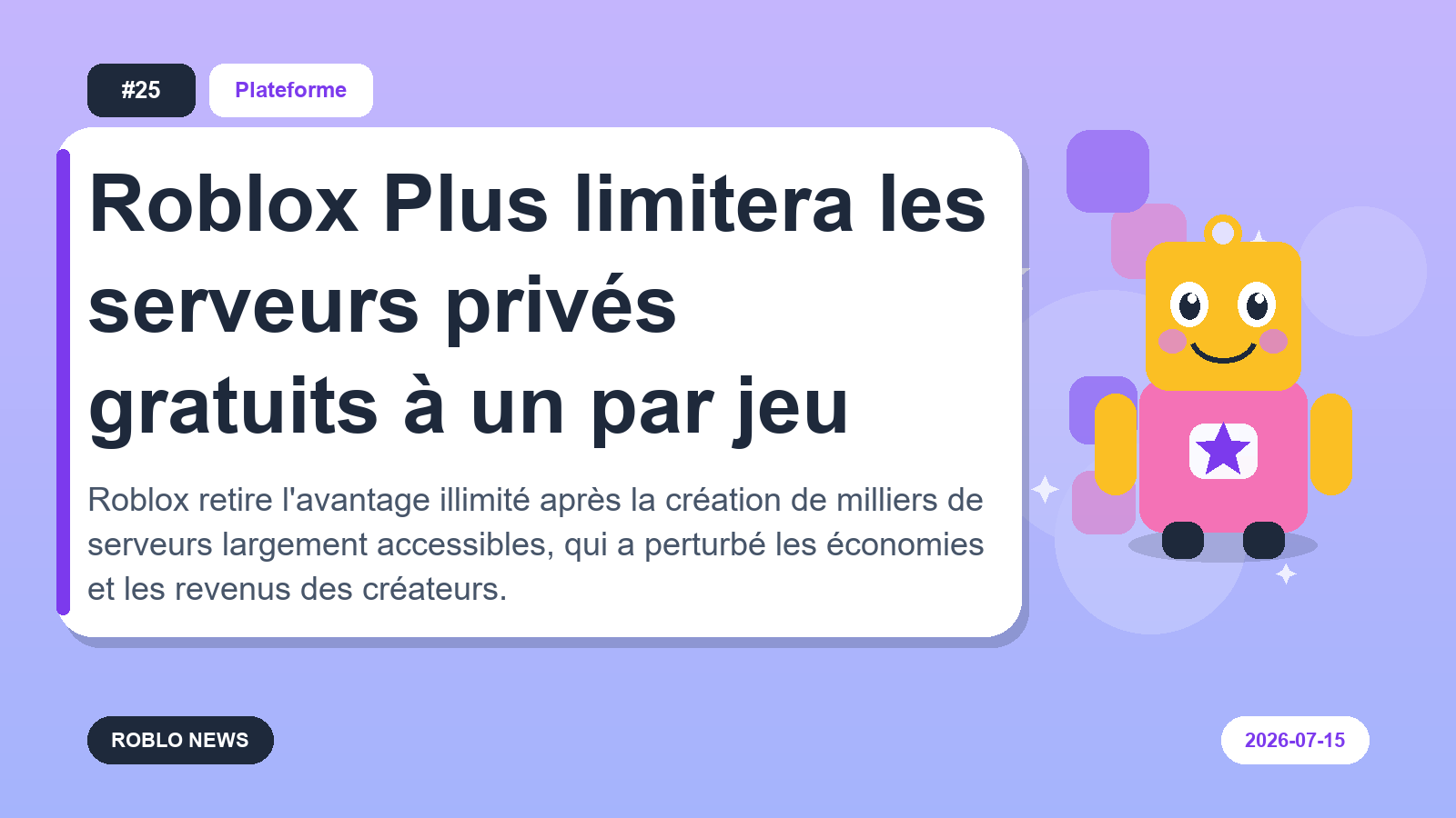 Roblox Plus limitera les serveurs privés gratuits à un par jeu