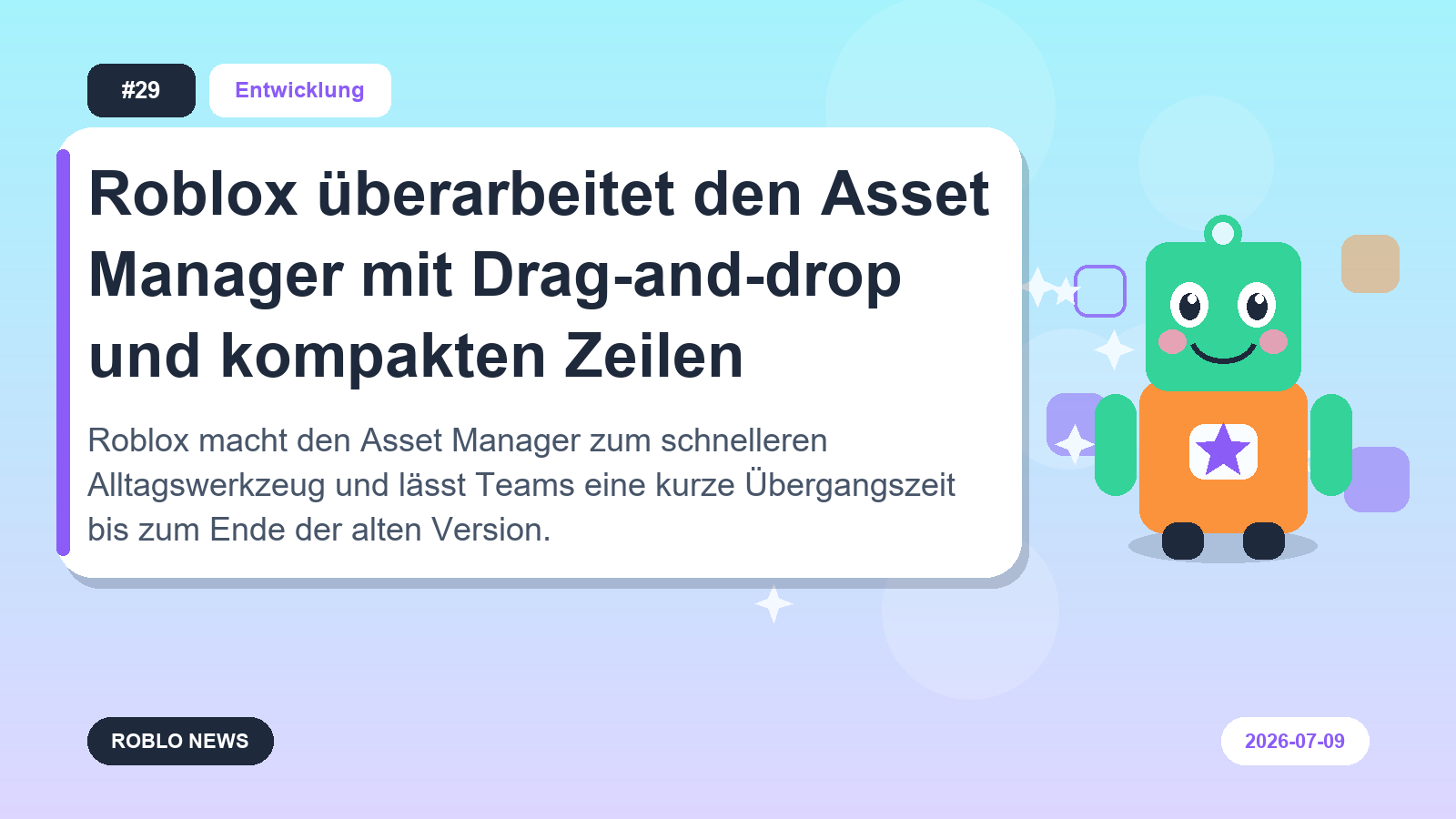 Roblox überarbeitet den Asset Manager mit Drag-and-drop und kompakten Zeilen