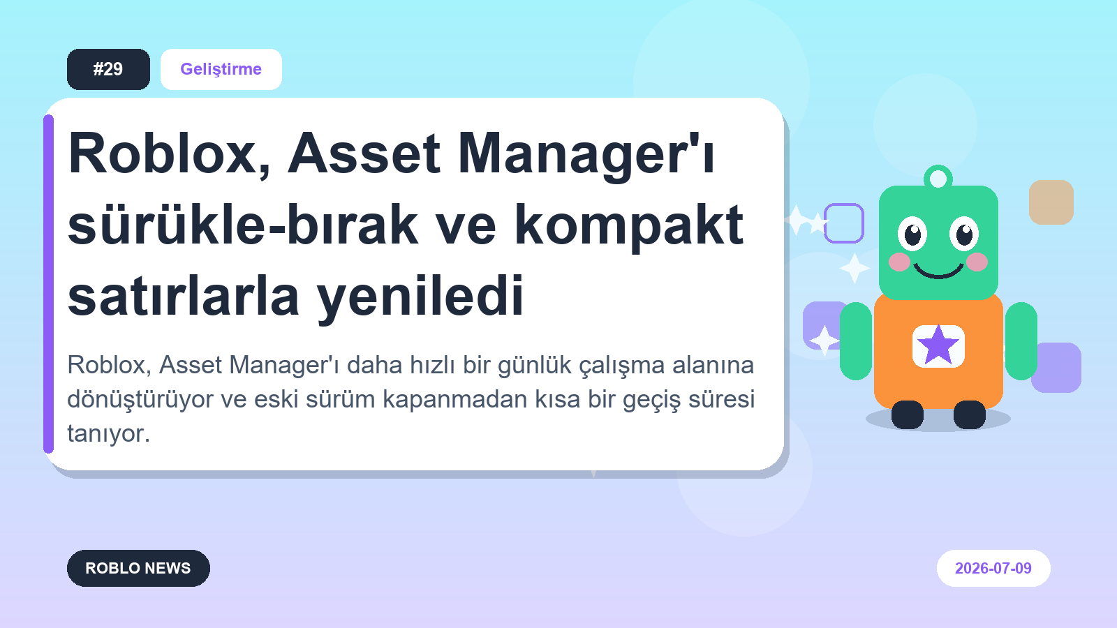 Roblox, Asset Manager'ı sürükle-bırak ve kompakt satırlarla yeniledi
