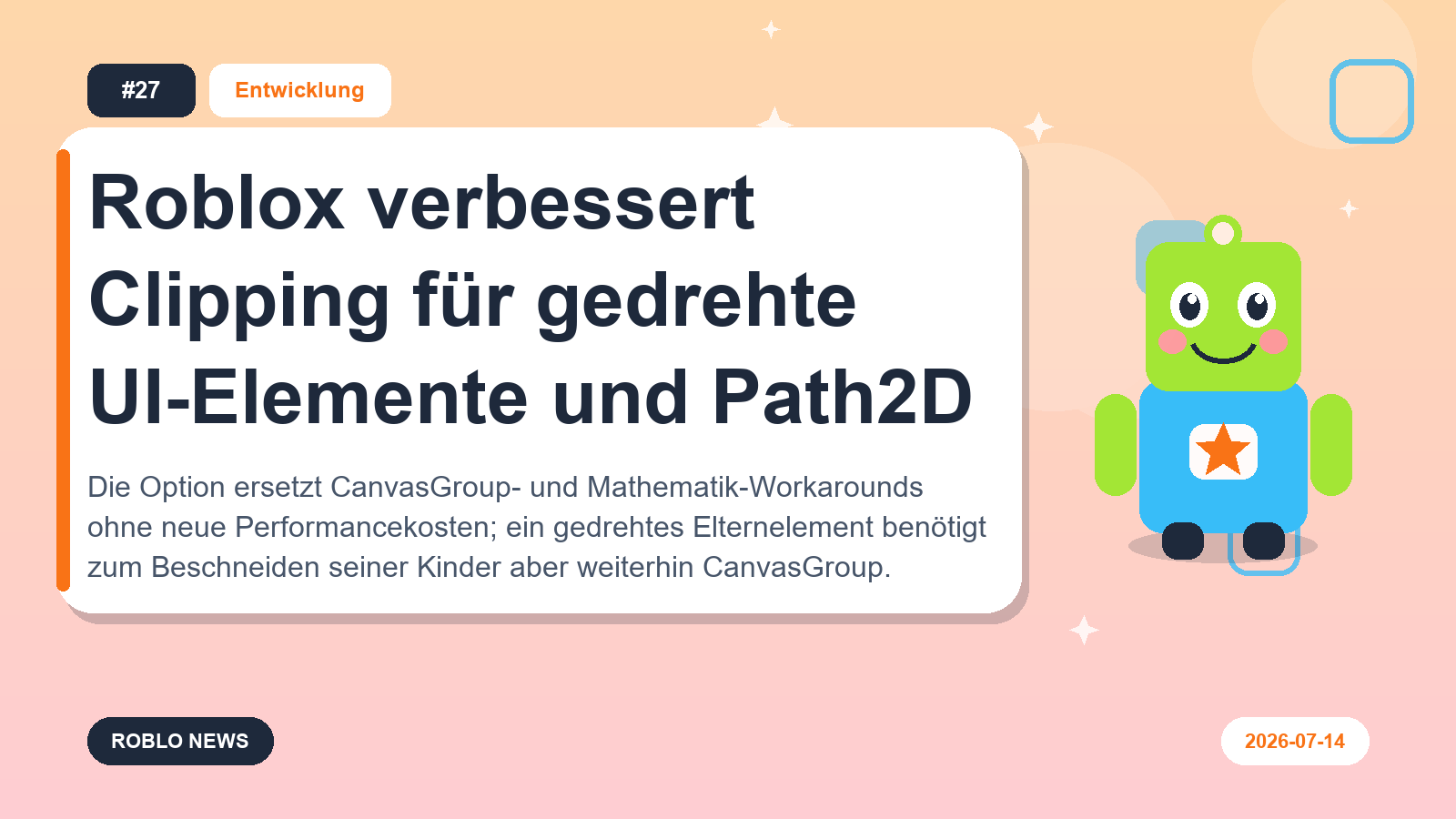 Roblox verbessert Clipping für gedrehte UI-Elemente und Path2D