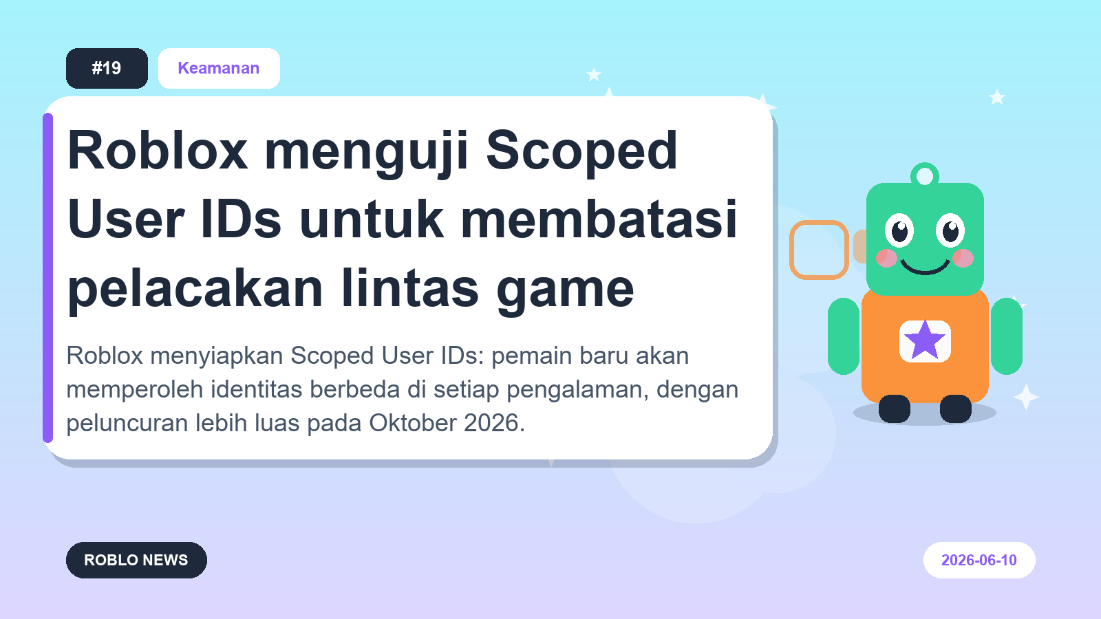 Roblox menguji Scoped User IDs untuk membatasi pelacakan lintas game