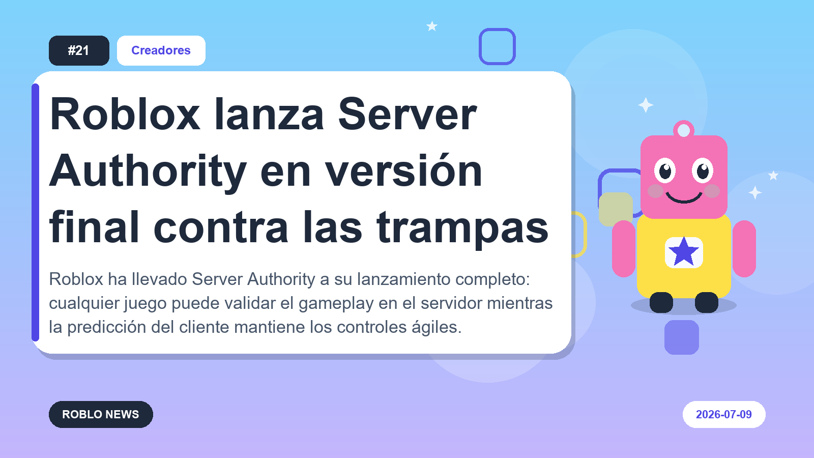 Roblox lanza Server Authority en versión final contra las trampas